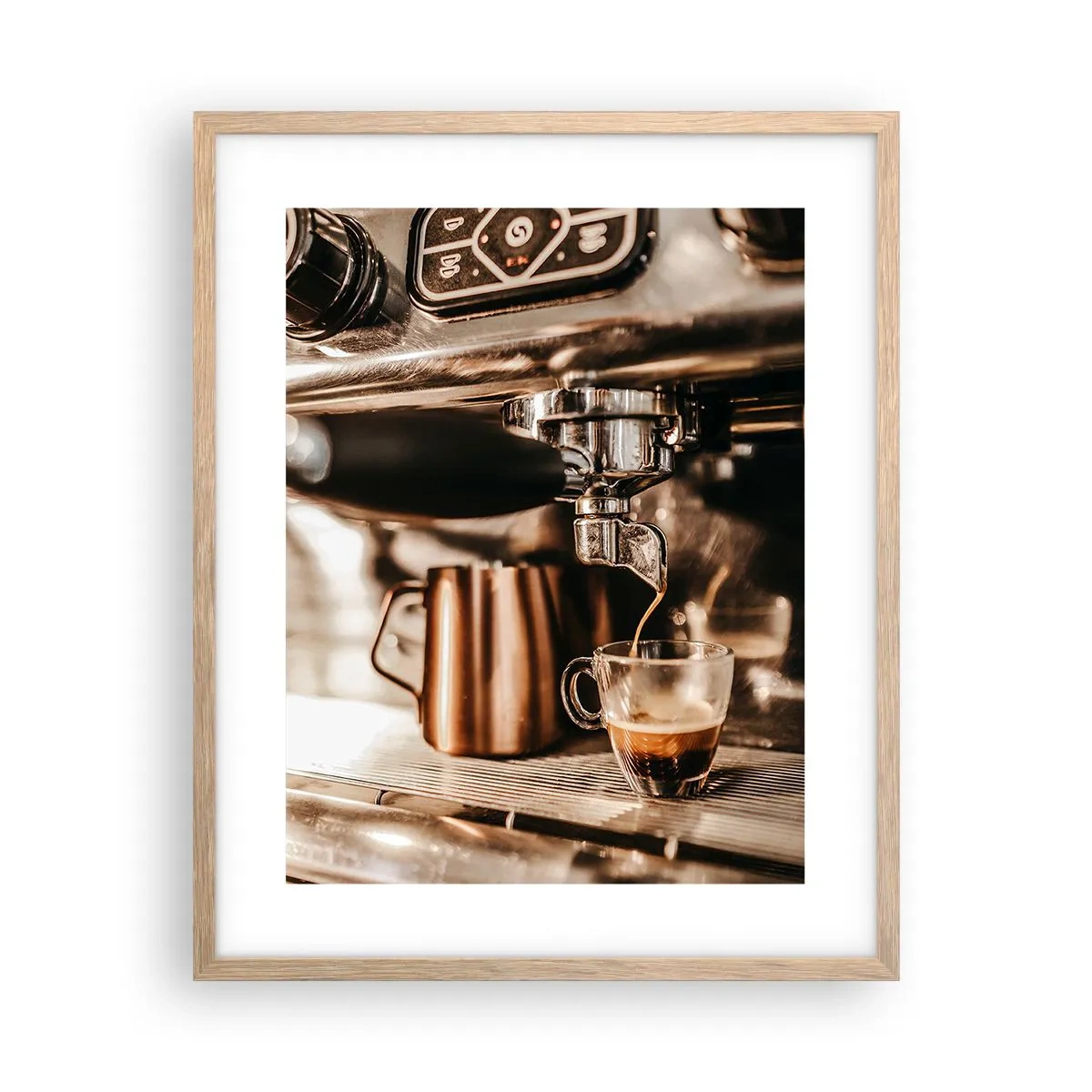 Een poster in een licht eiken lijst - Koffie gloed - 40x50 cm