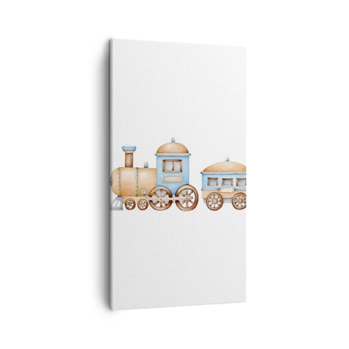 Schilderen op canvas - Hij staat op het station... - 45x80 cm