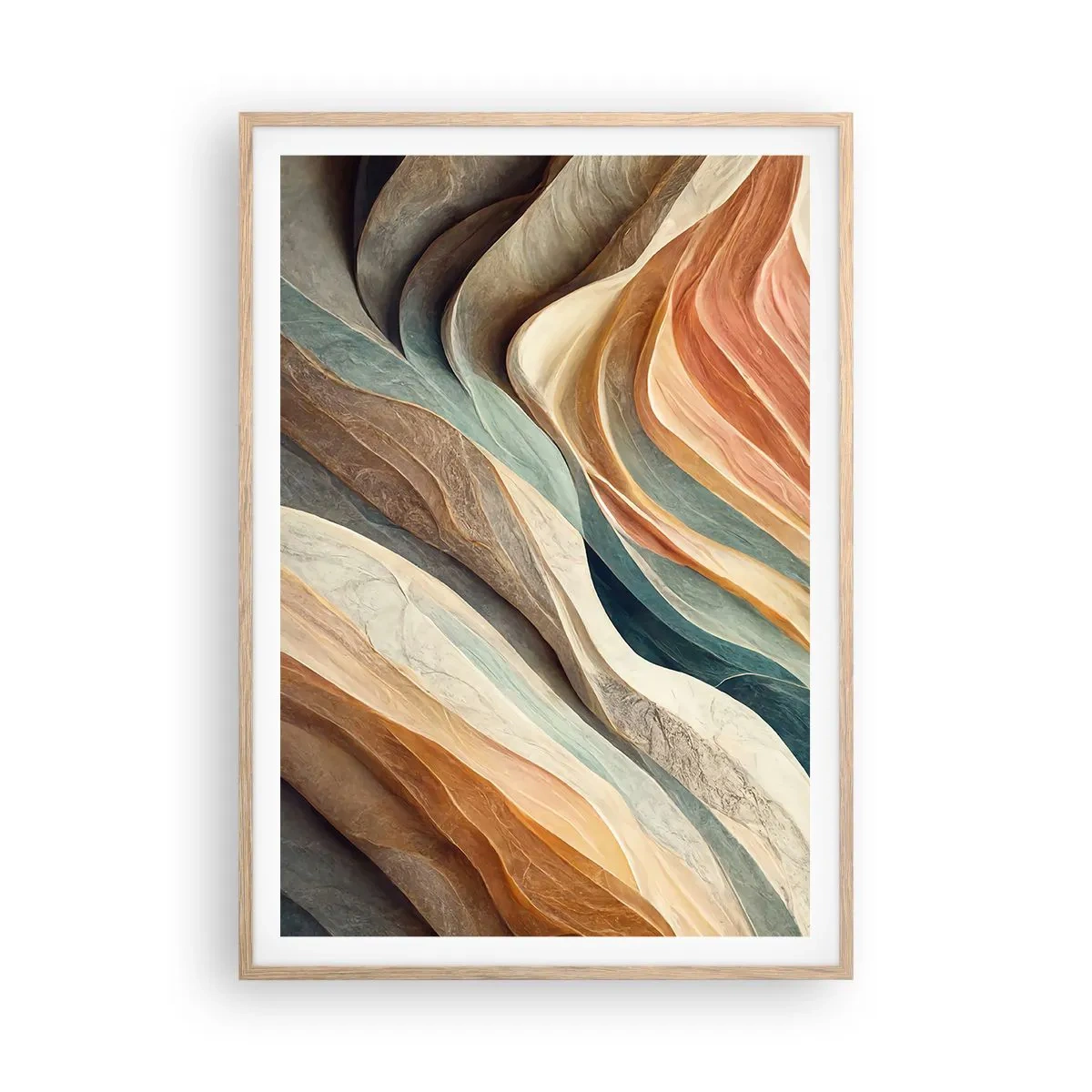 Een poster in een licht eiken lijst - Het moment vóór de verandering - 70x100 cm