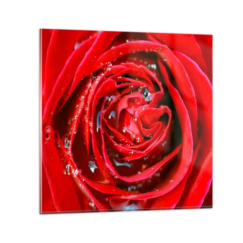 Schilderen op glas - In de dauwdruppels - 30x30 cm