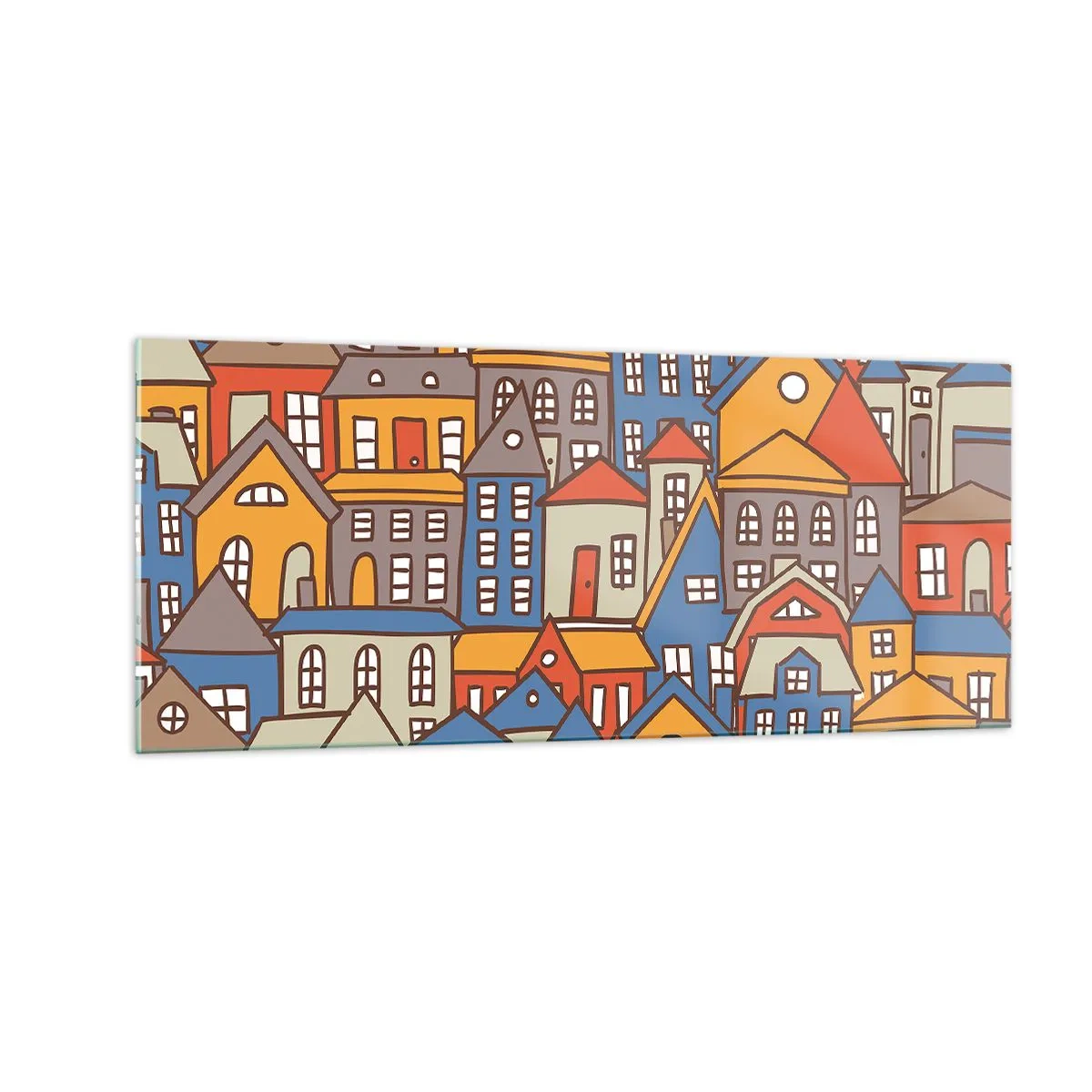 Schilderen op glas - Achter het huis is een huis - 100x40 cm