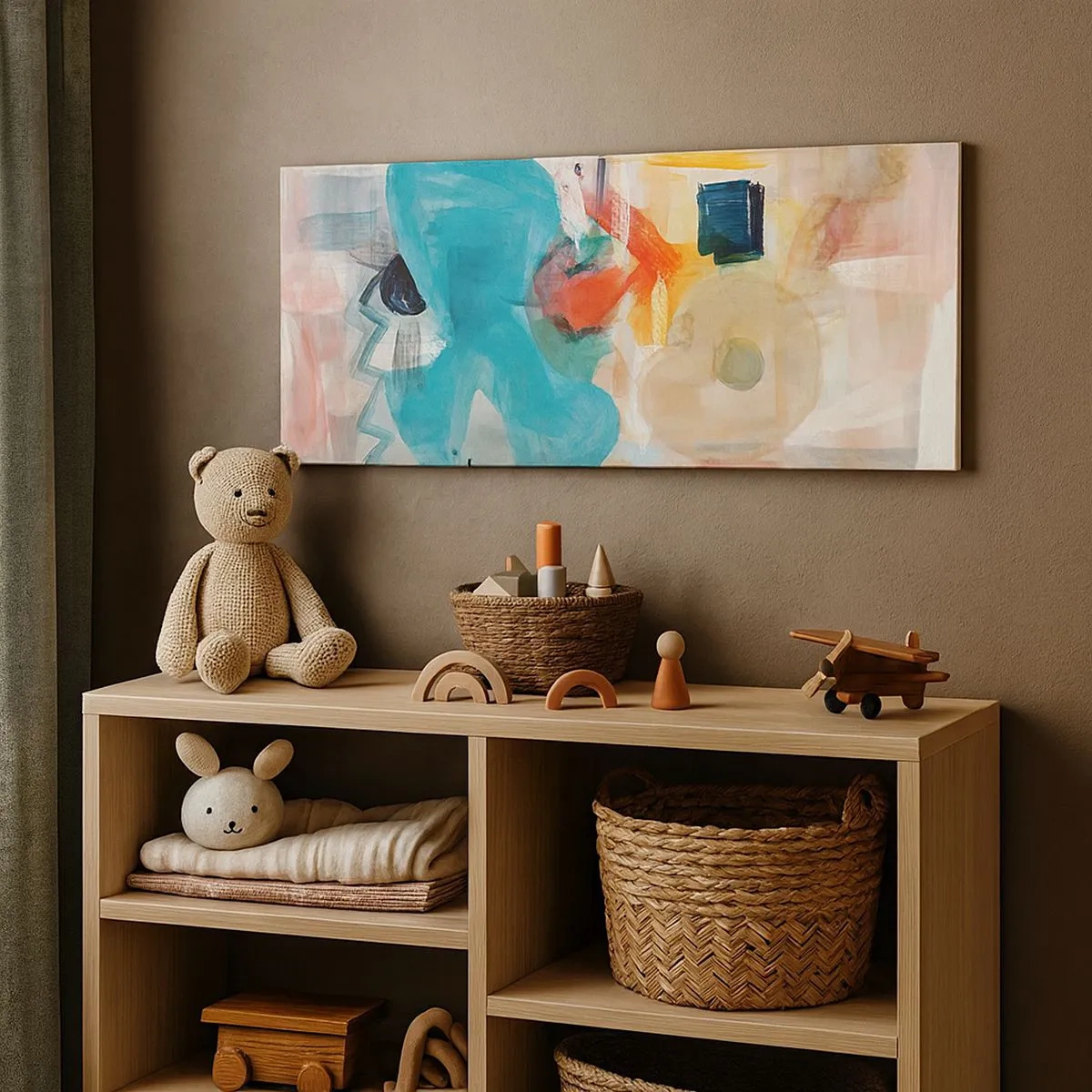 Schilderen op canvas - Kleurrijk spel - 100x40 cm