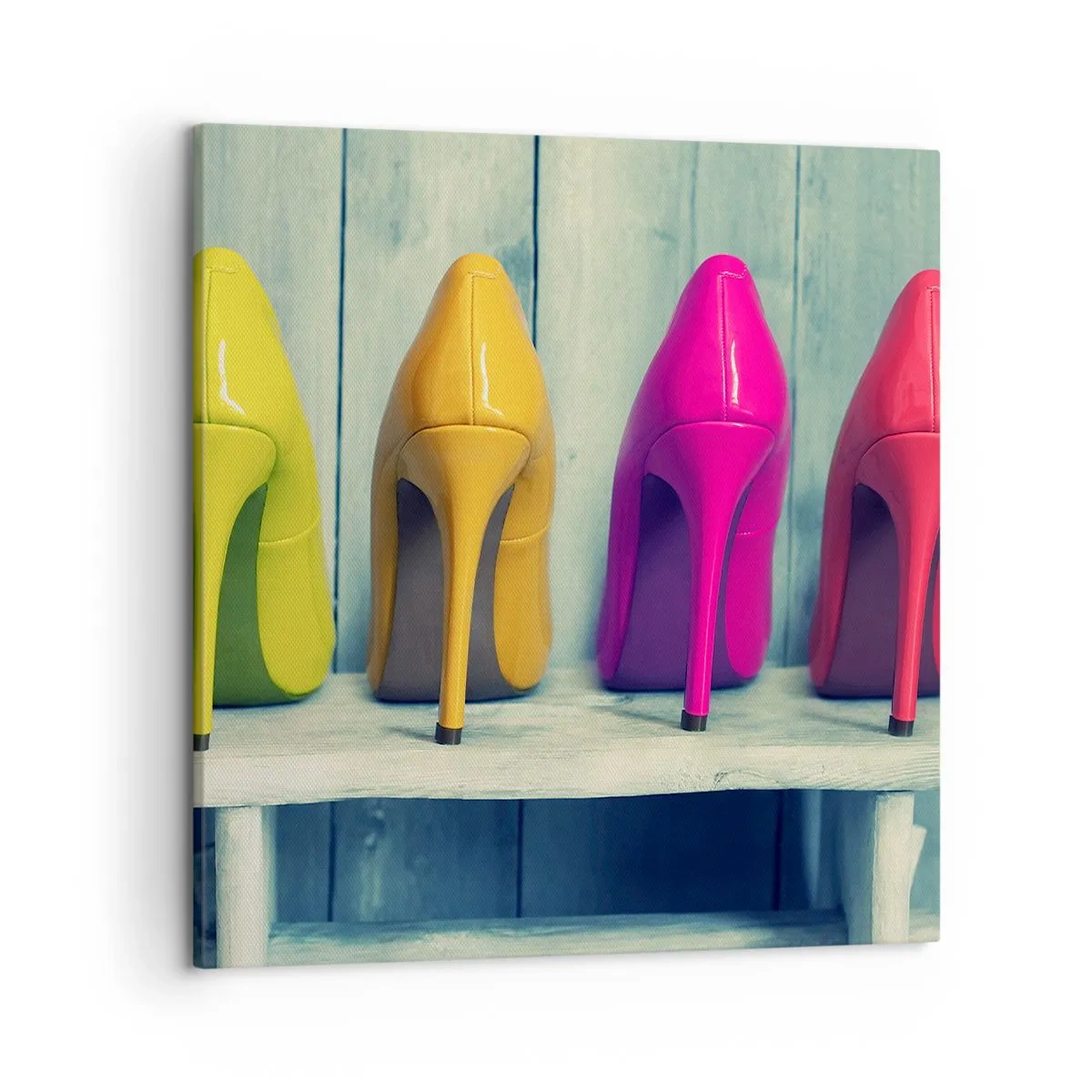 Schilderen op canvas - Loop op de regenboog - 50x50 cm