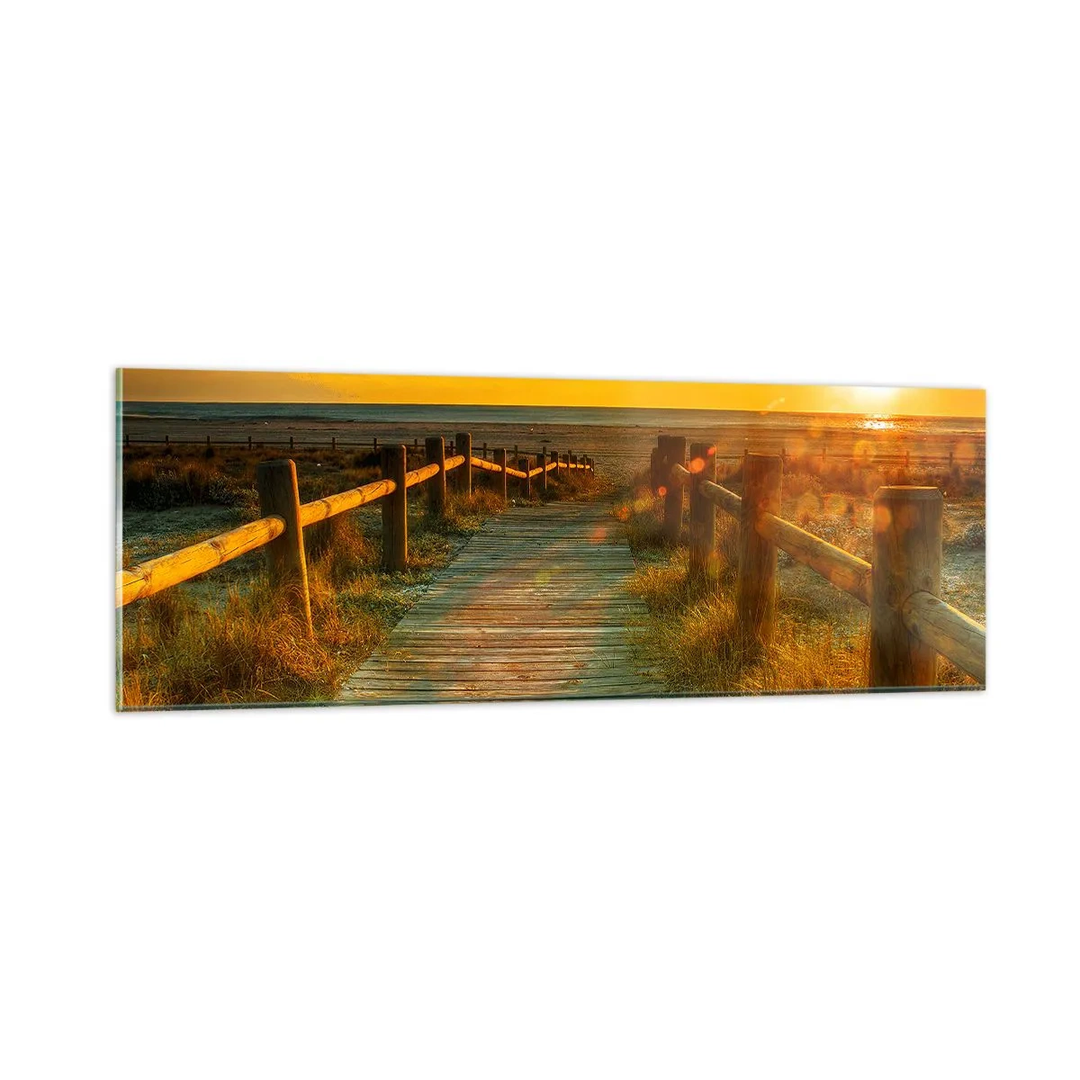 Schilderen op glas - Badend in oud goud - 90x30 cm