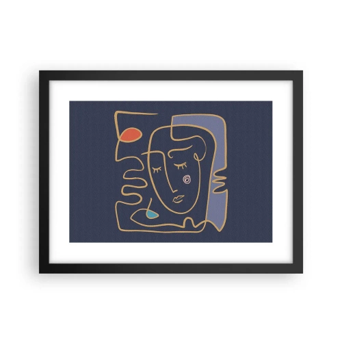 Poster in een zwarte lijst - In nadenken - 40x30 cm