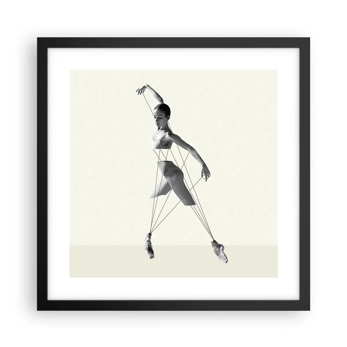 Poster in een zwarte lijst - In het theater van de wereld - 40x40 cm