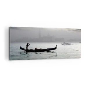 Schilderen op canvas - Een fantastische stad van water en mist - 100x40 cm