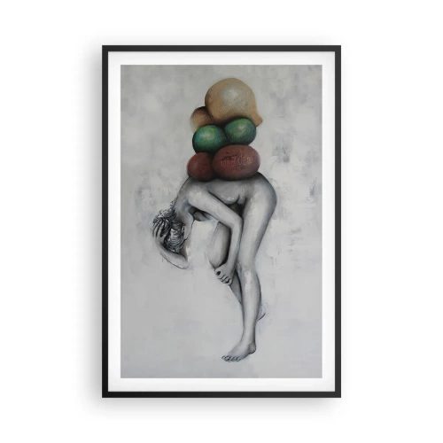 Poster in een zwarte lijst - De last van het leven - 61x91 cm