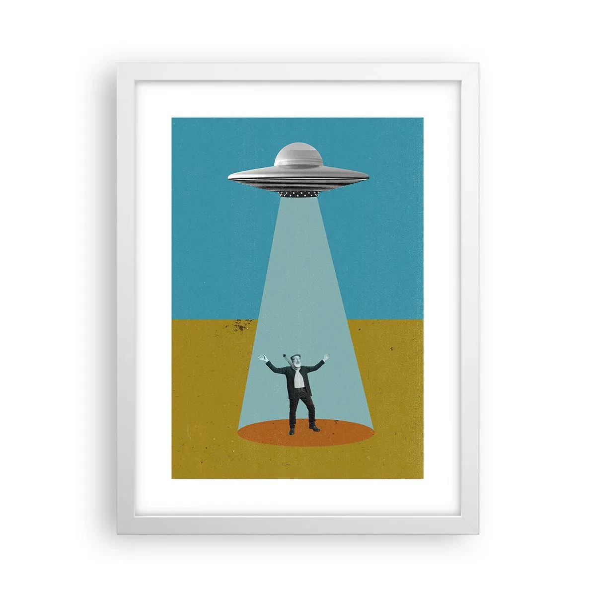 Poster in een witte lijst - Een nauwe ontmoeting - 30x40 cm