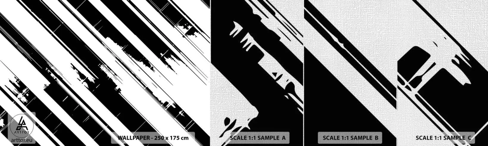 Fotobehang Monster Premium Canvas - Een intense en dynamische compositie - Vector, Minimalisme, Modern - 100x30 cm