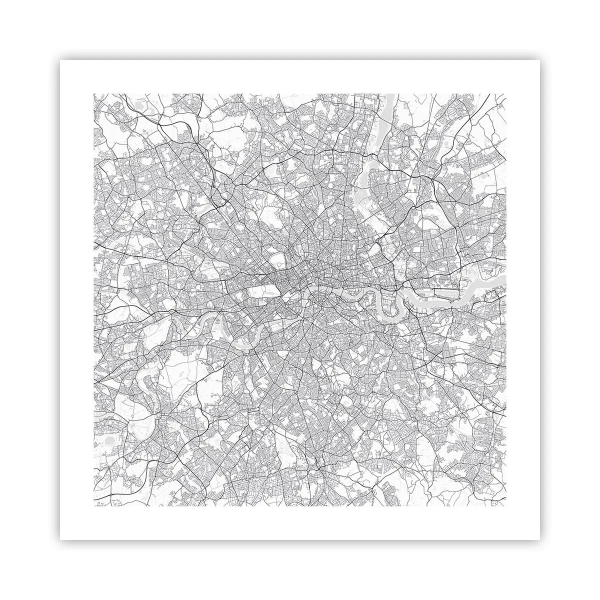 Poster - Kaart van het doolhof van Londen - 50x50 cm