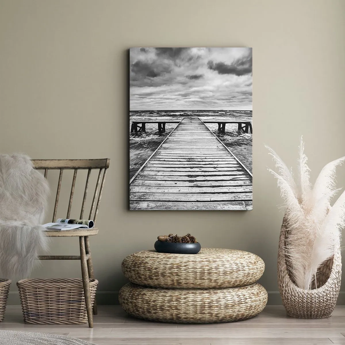 Schilderen op canvas - Ik wacht tot de wind wegjaagt... - 50x70 cm