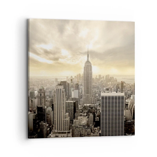 Schilderen op canvas - New York geweven van grijs - 70x70 cm
