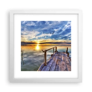 Poster in een witte lijst - De wind gaat rusten - 30x30 cm