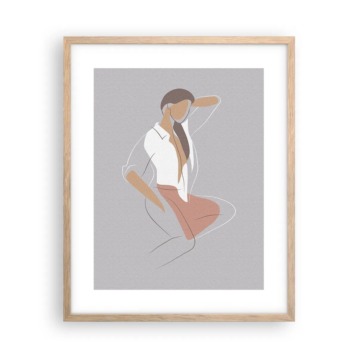 Een poster in een licht eiken lijst - Omtrek van gracieusheid - 40x50 cm