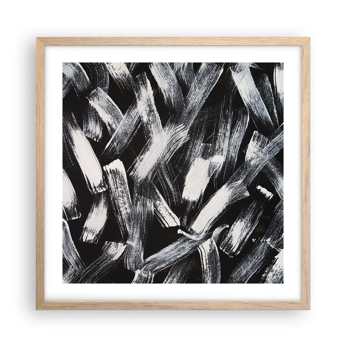 Een poster in een licht eiken lijst - Abstractie in de industriële spirit - 50x50 cm