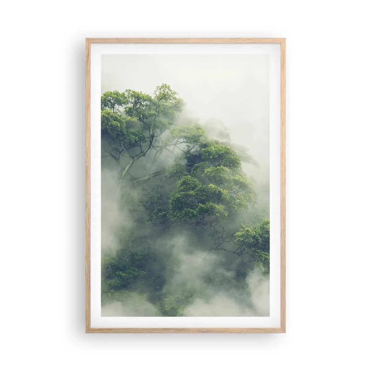 Een poster in een licht eiken lijst - In mist gehuld - 61x91 cm