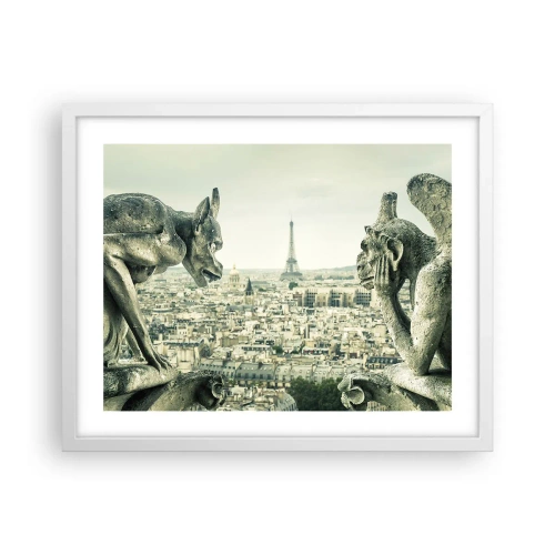 Poster in een witte lijst - Parijs' babbelen - 50x40 cm