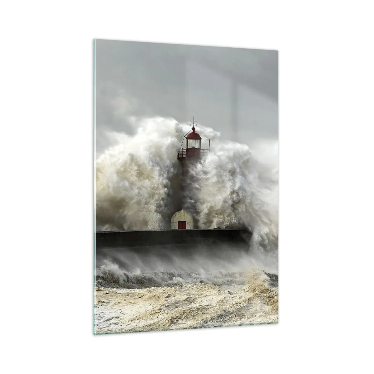 Schilderen op glas - De woede van de oceaan - 50x70 cm