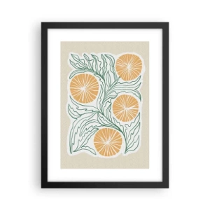 Poster in een zwarte lijst - Etnisch met een vleugje abstractie - 30x40 cm