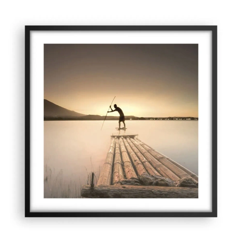 Poster in een zwarte lijst - Voor het slapen gaan - 50x50 cm