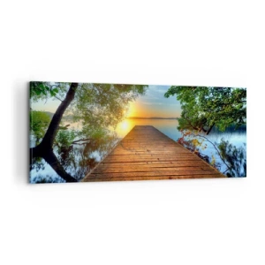 Schilderen op canvas - Neem de tijd, ga zitten - 100x40 cm