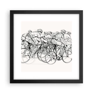 Poster in een zwarte lijst - Samen als team - 30x30 cm