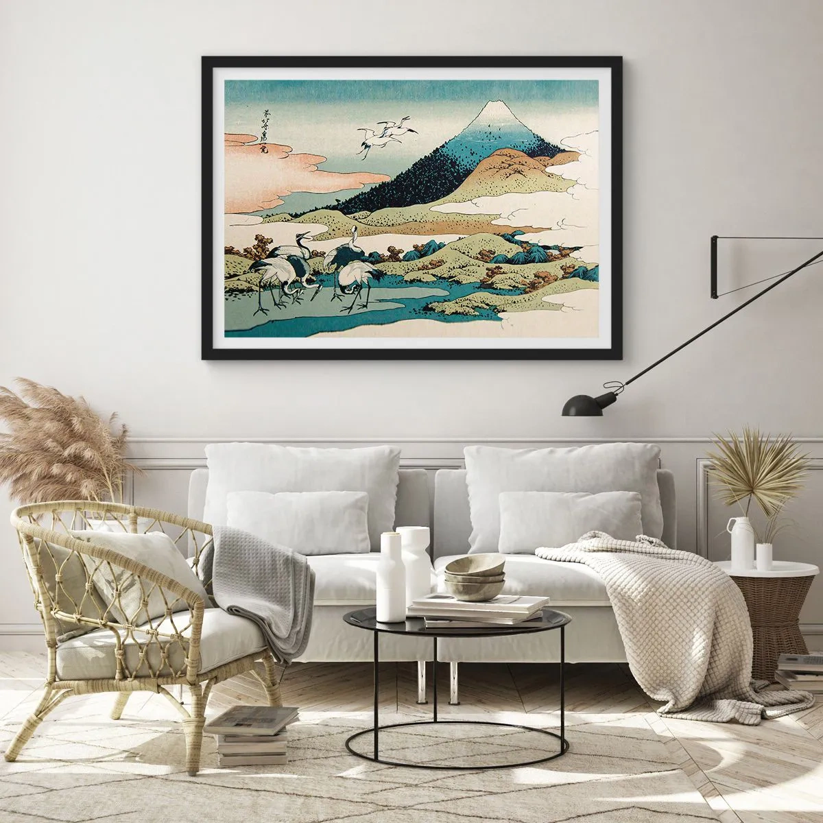 Poster in een zwarte lijst - In de Japanse geest - 40x30 cm