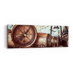 Schilderen op canvas - Een piratenavontuur in het Caribisch gebied wacht op je - 90x30 cm