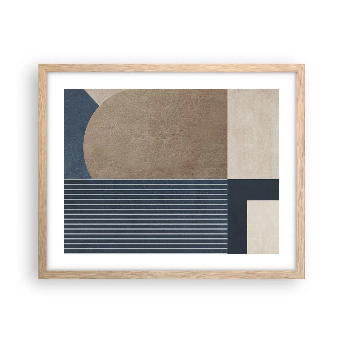 Een poster in een licht eiken lijst - Een compositie van eenvoud en rondheid - 50x40 cm