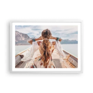 Poster in een witte lijst - Op weg naar geluk - 70x50 cm