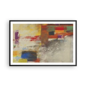 Poster in een zwarte lijst - Kleur geometrie - 91x61 cm