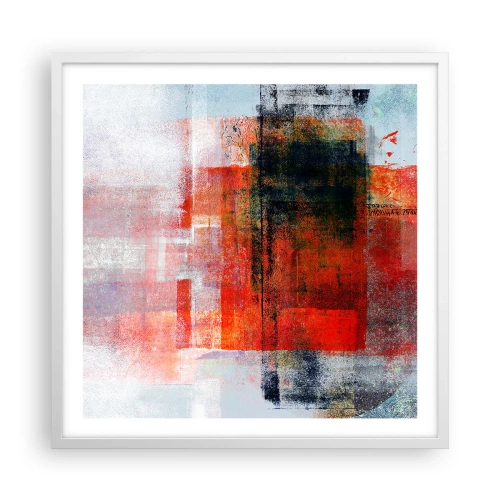 Poster in een witte lijst - Een gloeiende compositie  - 60x60 cm