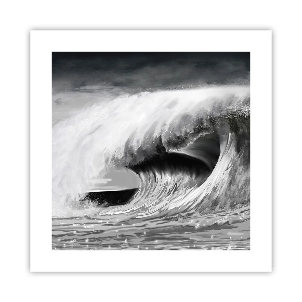 Poster - De woede van de oceaan - 40x40 cm