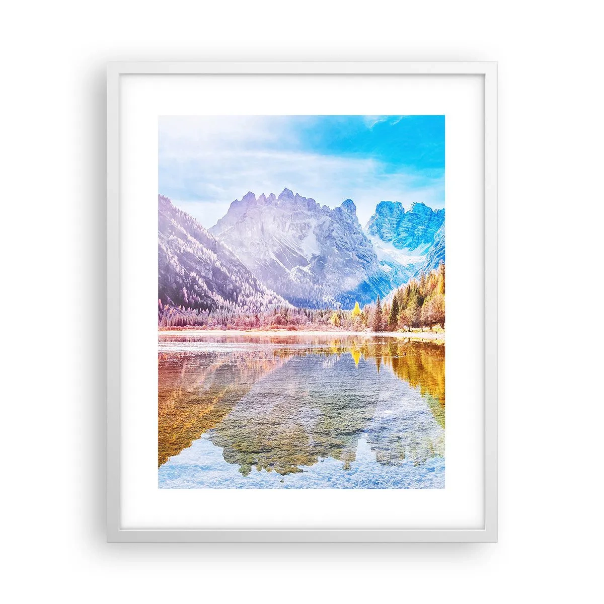 Poster in een witte lijst - En het is al herfst in de bergen - 40x50 cm