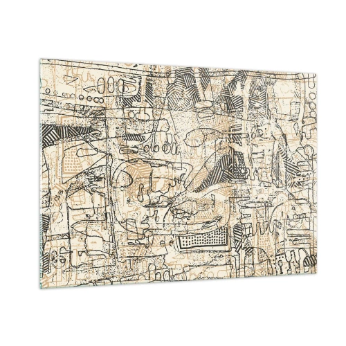 Schilderen op glas - Het wacht om te worden gedecodeerd - 100x70 cm