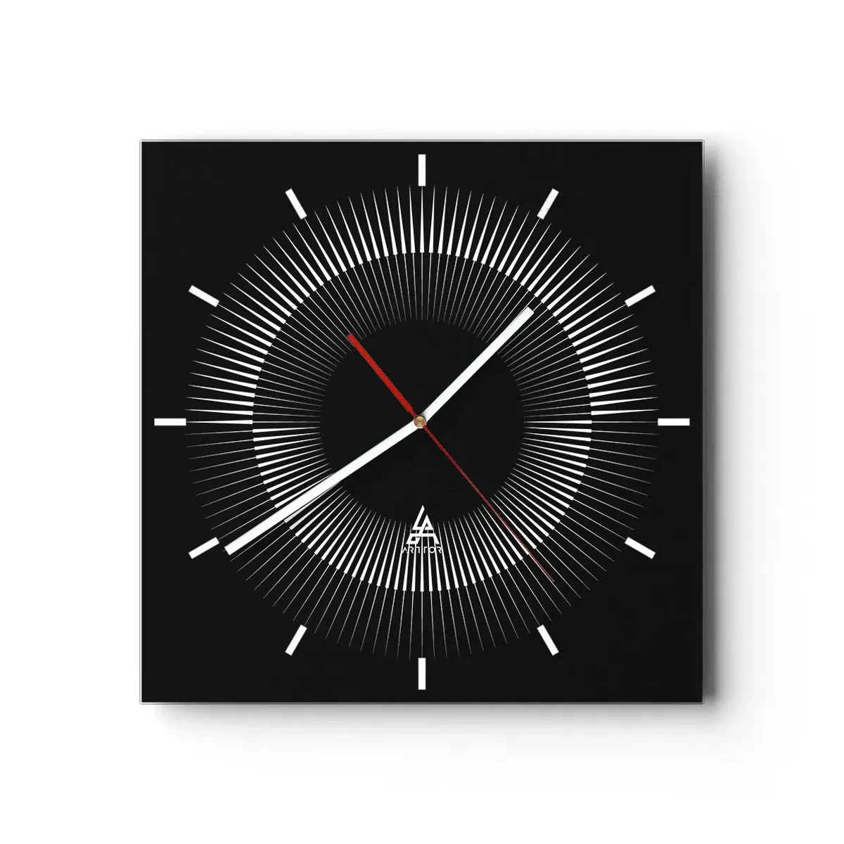 Wandklok - Klok - Zwarte zon - 40x40 cm