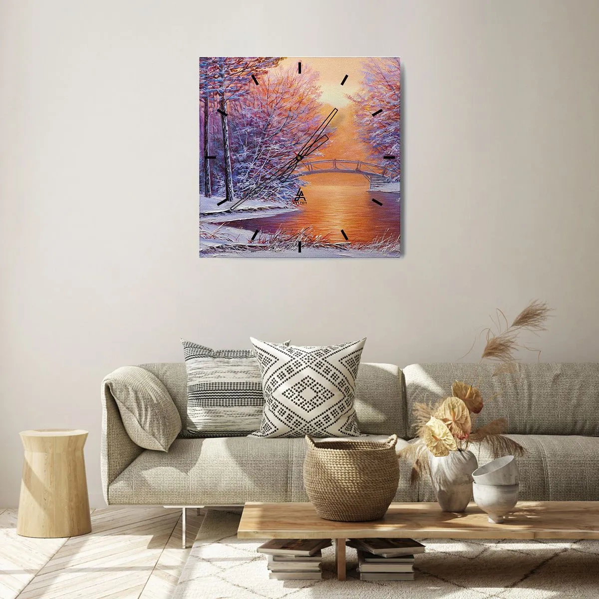 Wandklok - Klok - Laten we elkaar hier ontmoeten - 40x40 cm