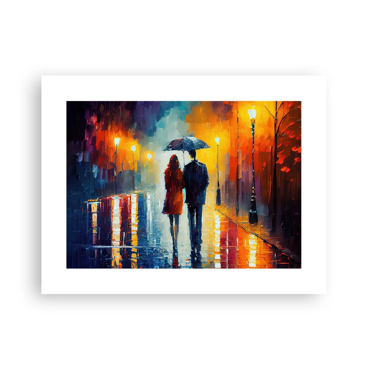 Poster - Samen – een kleurrijke nacht - 40x30 cm