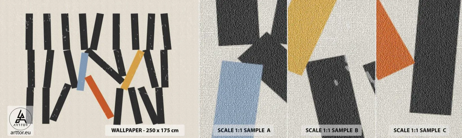 Fotobehang Monster Premium Canvas - Domino – compositie - Minimalisme, Hipster, Modern - 100x30 cm