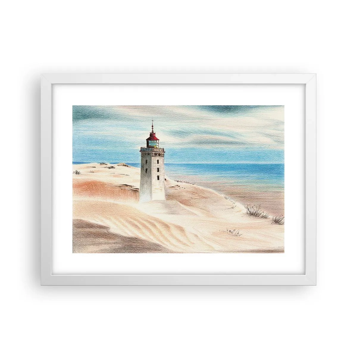 Poster in een witte lijst - Altijd staren naar de zee - 40x30 cm