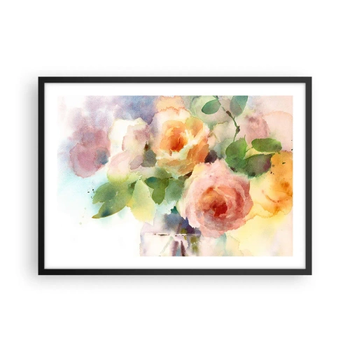 Poster in een zwarte lijst - Delicaat als aquarel - 70x50 cm