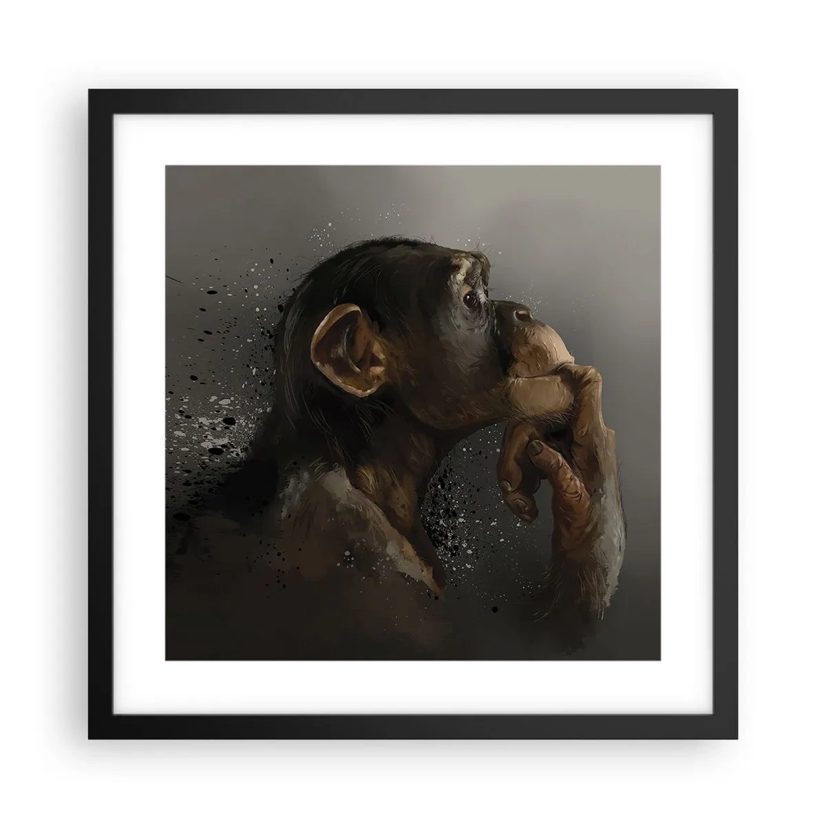 Poster in een zwarte lijst - Zeker een denker - 40x40 cm