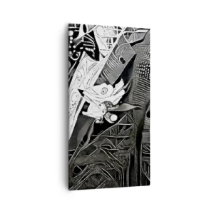 Schilderen op canvas - Alleen een ogenschijnlijk grijze man - 55x100 cm