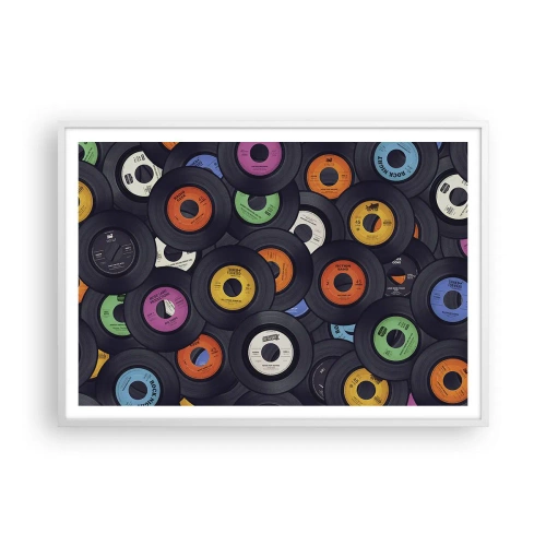 Poster in een witte lijst - De kleuren van de klassiekers - 100x70 cm