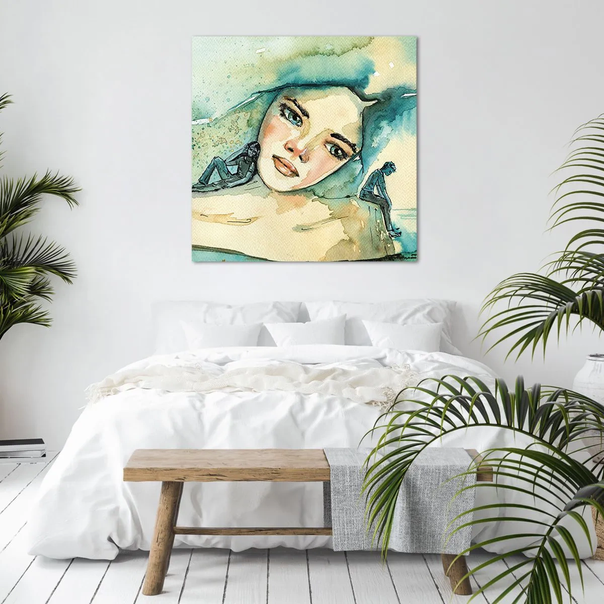 Schilderen op canvas - Ben ik blauw? - 70x70 cm