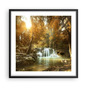 Poster in een zwarte lijst - Park cascade - 50x50 cm