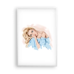 Poster in een witte lijst - Dromerig in het blauw - 61x91 cm