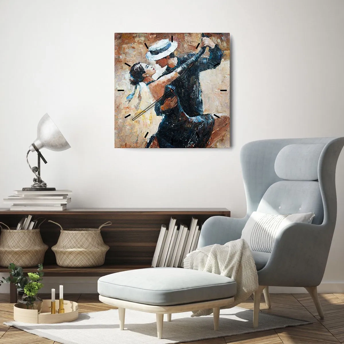 Wandklok - Klok - A la Rudolf Valentino - 40x40 cm