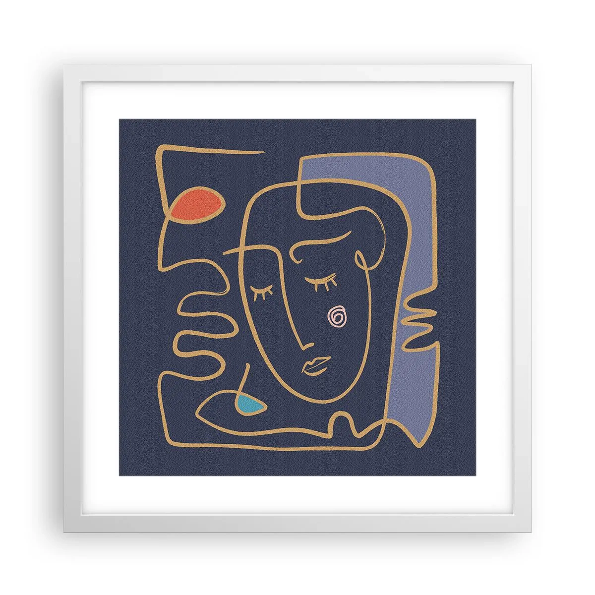 Poster in een witte lijst - In nadenken - 40x40 cm